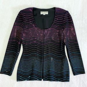 St. John Collection Marie Gray Sequin Dinner Evening Jacket / Blazer